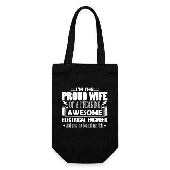 Electrical Engineer Proud Electrical Engineer Wife - Gift Bag for Bottles - black - Front