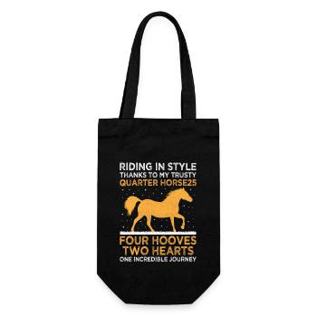 American Quarter Horse Equestrian Horse Lover Hors - Gift Bag for Bottles - black - Front