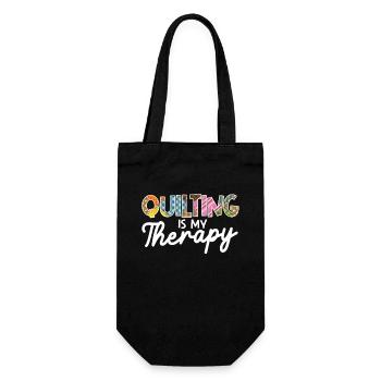 Quilting is my therapy Seamstress Sewing Quilter - Gift Bag for Bottles - black - Front