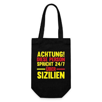 Sizilianer Sizilianisch Sizilien - Geschenkbeutel für Flaschen - Schwarz - Vorne