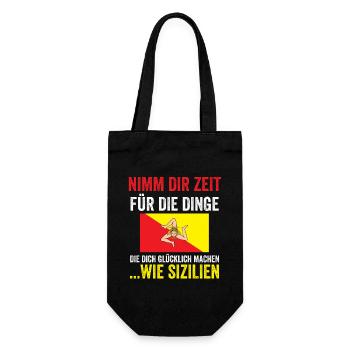 Sizilianer Sizilianisch Sizilien - Geschenkbeutel für Flaschen - Schwarz - Vorne