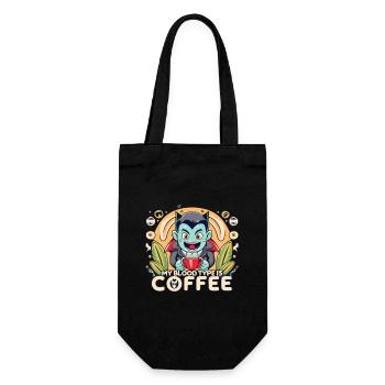 My Blood Type is Coffee - Gift Bag for Bottles - black - Front