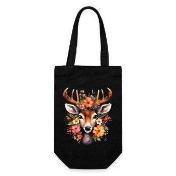 Hirsch T-Shirt Trachten Damen Trachtenshirt Dirndl - Geschenkbeutel für Flaschen - Schwarz - Vorne