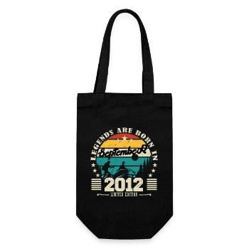 September 2012. Birthday gift September 2012 - Gift Bag for Bottles - black - Front