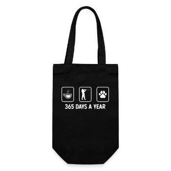 365 jours par an - patte de chien - homme à la chasse - Sac à bouteille - noir - Devant