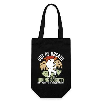 Funny Mountain Hiker Out of Breath Hiking Society - Geschenkbeutel für Flaschen - Schwarz - Vorne