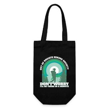 Funny Hiker Out of Breath Hiking Society Trekking - Gift Bag for Bottles - black - Front