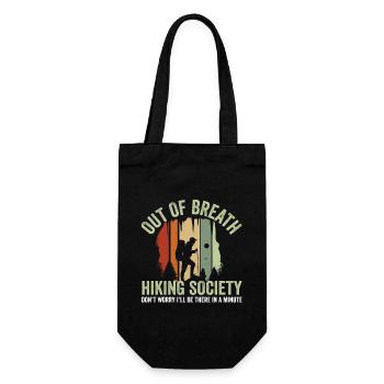 Funny Hiker Out of Breath Hiking Society - Gift Bag for Bottles - black - Front
