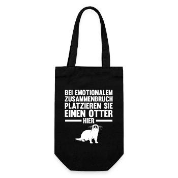 Seeotter Fischotter Otter - Geschenkbeutel für Flaschen - Schwarz - Vorne