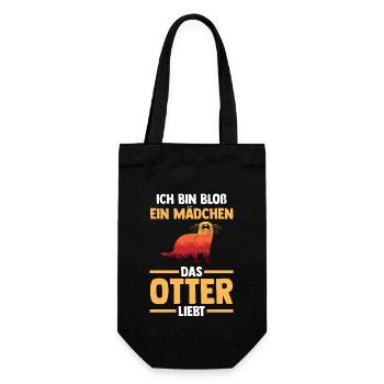 Seeotter Fischotter Otter - Geschenkbeutel für Flaschen - Schwarz - Vorne
