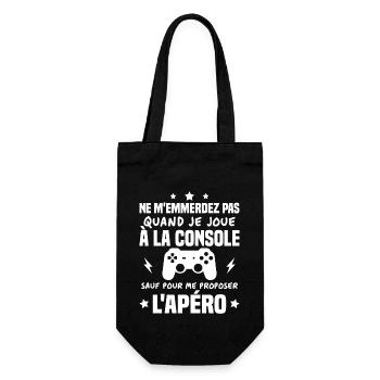 Quand je joue à la console Humour Cadeau - Sac à bouteille - noir - Devant