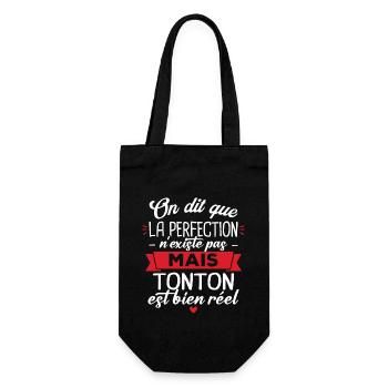 Tonton parfait, Cadeau humour tonton - Sac à bouteille - noir - Devant