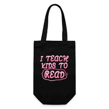 I Teach Kids To Read Science Teachers Reading - Gift Bag for Bottles - black - Front