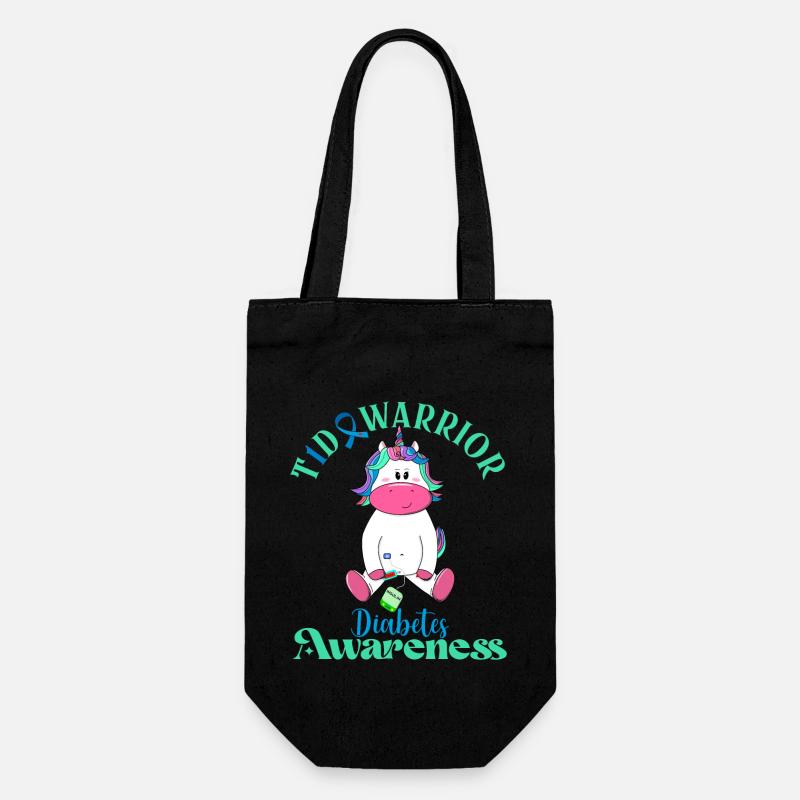 Guerrier du DT1 Conscience du diabète - Sac à bouteille - noir