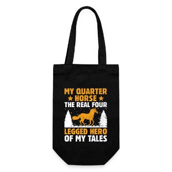 American Quarter Horse Equestrian Horse Lover Hors - Gift Bag for Bottles - black - Front