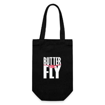 Butterfly Swimming - Gift Bag for Bottles - black - Front