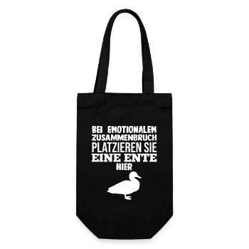 Entenliebhaber Tiermotiv Ente - Geschenkbeutel für Flaschen - Schwarz - Vorne
