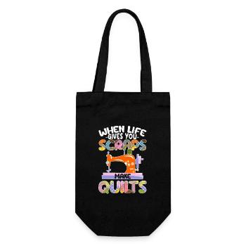 When life gives you leftovers Making quilts - Gift Bag for Bottles - black - Front