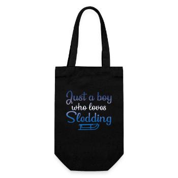 Sledding Boys Design - Gift Bag for Bottles - black - Front
