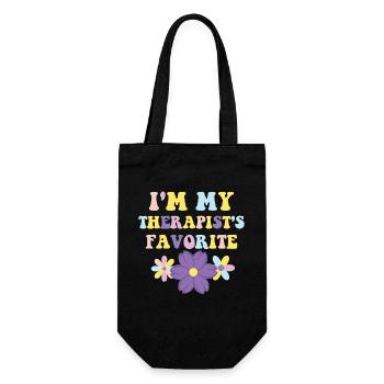 Sarcastic Therapy Saying Humor Therapist - Gift Bag for Bottles - black - Front