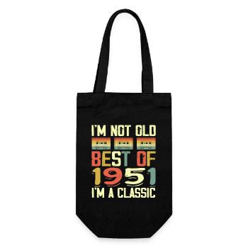 1951 I'm Not Old I'm Classic Vintage 1951 Geburtstag - Geschenkbeutel für Flaschen - Schwarz - Vorne
