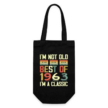 1963 I'm Not Old I'm Classic Vintage 1963 Geburtstag - Geschenkbeutel für Flaschen - Schwarz - Vorne