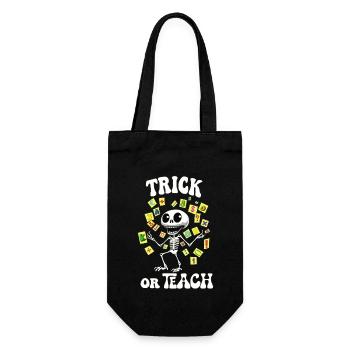 Un squelette drôle célèbre Halloween à l’école - Sac à bouteille - noir - Devant