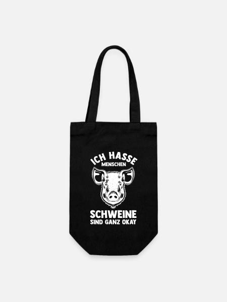 Ferkel Landwirt Bauer Bauernhof Schweine - Geschenkbeutel für Flaschen - Schwarz