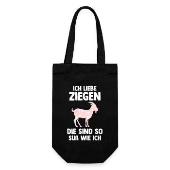 Bauernhof Landwirt Bauer Ziegen - Geschenkbeutel für Flaschen - Schwarz - Vorne