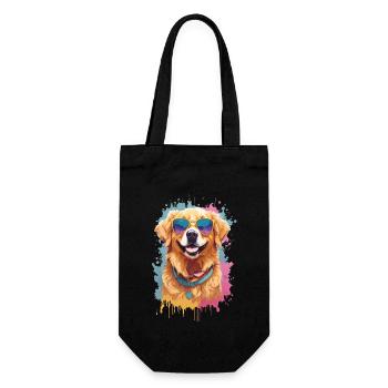 Golden Retriever Farbsplash Sonnenbrille Coolness - Geschenkbeutel für Flaschen - Schwarz - Vorne