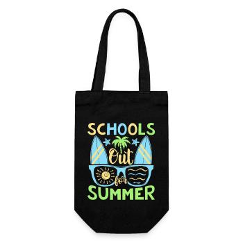 No school in summer - Gift Bag for Bottles - black - Front