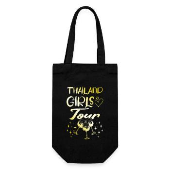 Thailand Girls Tour Gold - Geschenkbeutel für Flaschen - Schwarz - Vorne