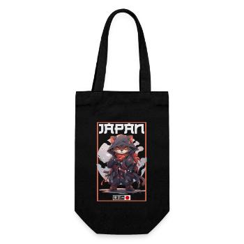 Asia Cat Japanese Samurai Samurai - Gift Bag for Bottles - black - Front