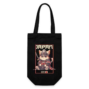 Asia Cat Japanese Samurai Samurai - Gift Bag for Bottles - black - Front