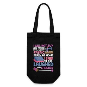 I'm not going to buy a fabric sewing machine Funny - Gift Bag for Bottles - black - Front