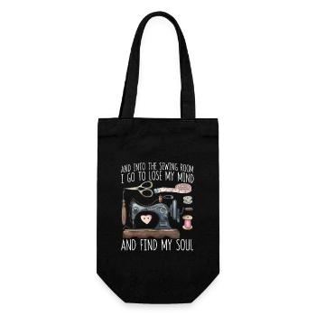 I go to the sewing room to my mind - Gift Bag for Bottles - black - Front