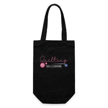 Quilten Fähigkeiten Laden Funny Nähmaschine - Geschenkbeutel für Flaschen - Schwarz - Vorne