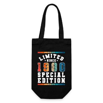 Limited Edition since 1980 Geburtstag Geschenk - Geschenkbeutel für Flaschen - Schwarz - Vorne