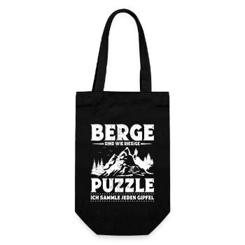 Wanderhumor Berg Wanderausflug Bergsteiger Wandere - Geschenkbeutel für Flaschen - Schwarz - Vorne