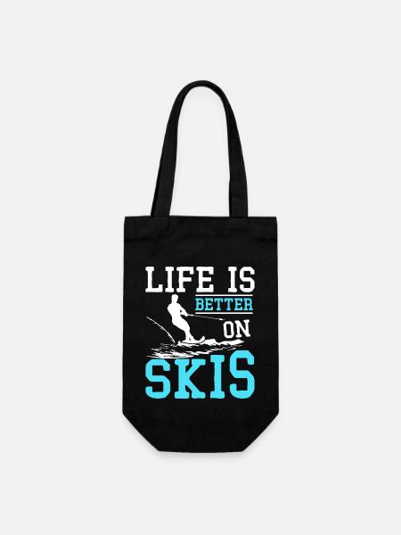 La vie est meilleure en ski nautique - Sac à bouteille - noir