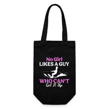 No girl likes a guy who can't get one up - Gift Bag for Bottles - black - Front