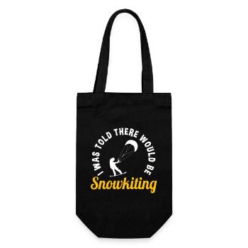 Lustiger Snowkiting Spruch - Geschenkbeutel für Flaschen - Schwarz - Vorne