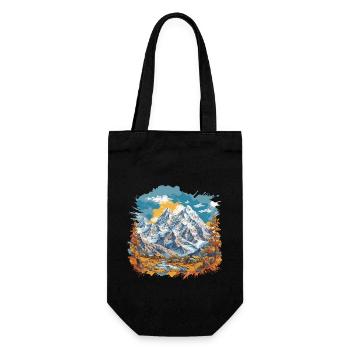 Atemberaubendes Naturpanorama Wandern & Berge - Geschenkbeutel für Flaschen - Schwarz - Vorne