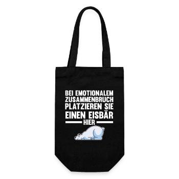 Eisbär Eisbären - Geschenkbeutel für Flaschen - Schwarz - Vorne