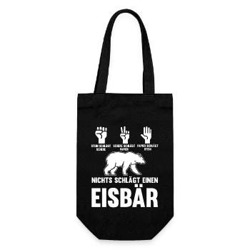 Eisbär Eisbären - Geschenkbeutel für Flaschen - Schwarz - Vorne
