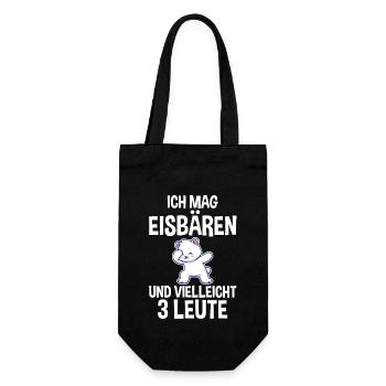 Eisbär Eisbären - Geschenkbeutel für Flaschen - Schwarz - Vorne