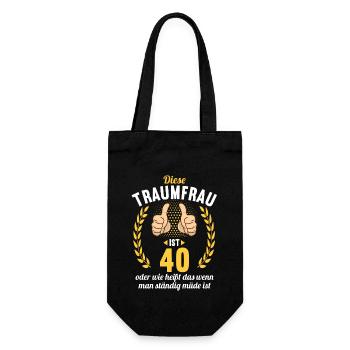 Diese Traumfrau ist 40 Jahre 40 Geburtstag - Geschenkbeutel für Flaschen - Schwarz - Vorne