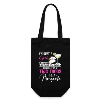 Just A Girl Two Tacos Margarita Taco Dienstag - Geschenkbeutel für Flaschen - Schwarz - Vorne