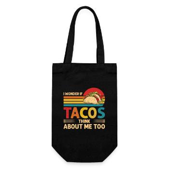 Taco Takeaway Funny Retro Nacho Burrito Gift - Gift Bag for Bottles - black - Front