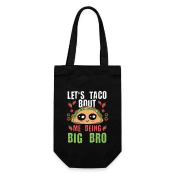 Taco Big Bro Lustiges Nacho Bruder Geschenk - Geschenkbeutel für Flaschen - Schwarz - Vorne